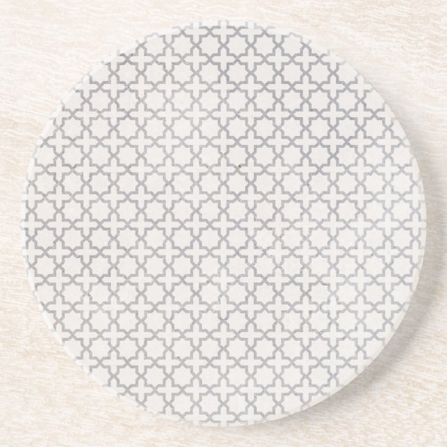 Beige Islamic geometric pattern Coaster (Front)
