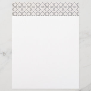 Beige Islamic geometric pattern Custom Letterhead