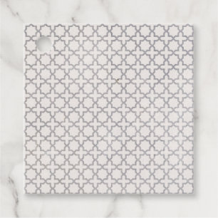 Beige Islamic geometric pattern Favour Tags