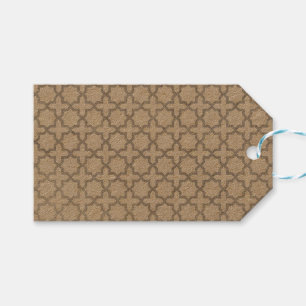Beige Islamic geometric pattern Gift Tags