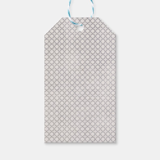 Beige Islamic geometric pattern Gift Tags (Front)