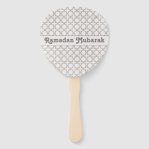 Beige Islamic geometric pattern Hand Fan