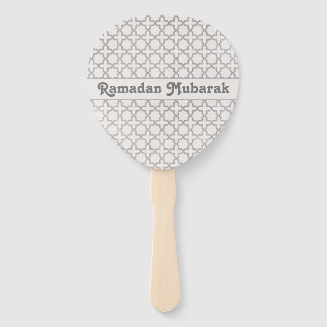 Beige Islamic geometric pattern Hand Fan (Front)