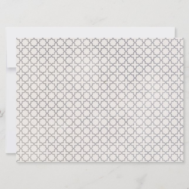 Beige Islamic geometric pattern Holiday Card (Front)