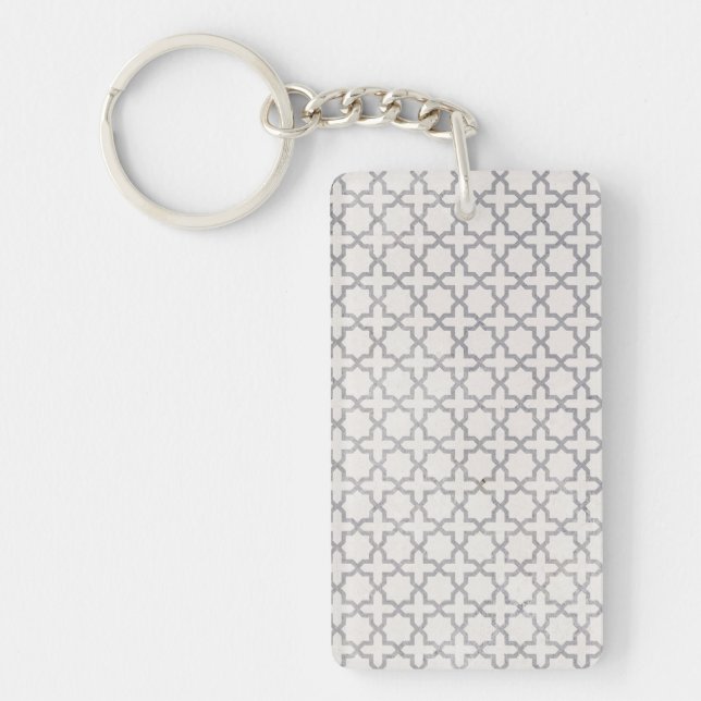 Beige Islamic geometric pattern Key Ring (Front)