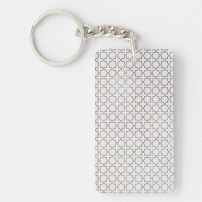 Beige Islamic geometric pattern Key Ring (Front)