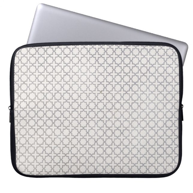 Beige Islamic geometric pattern Laptop Sleeve (Front)