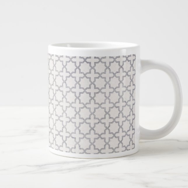 Beige Islamic geometric pattern Large Coffee Mug (Right)