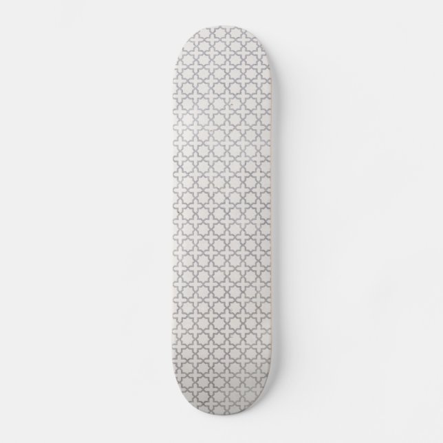 Beige Islamic geometric pattern Skateboard (Front)