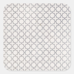 Beige Islamic geometric pattern Square Sticker