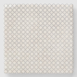 Beige Islamic geometric pattern Stone Coaster