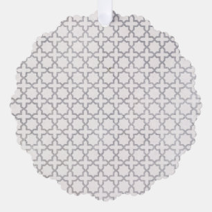 Beige Islamic geometric pattern Tree Decoration Card