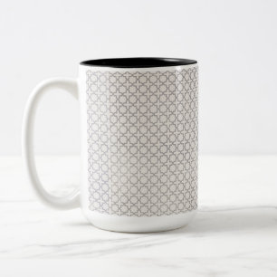 Beige Islamic geometric pattern Two-Tone Coffee Mug
