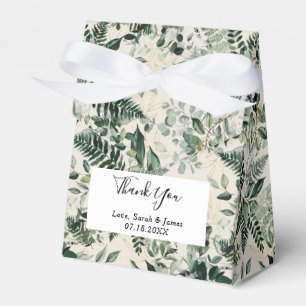 Beige Ivory Botanic foliage Wedding Favour Box