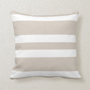 Beige Khaki & White Stripe Couch Pillow Gift