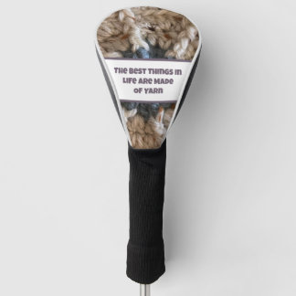 Beige Knitter Crochet Crafty Colourful Love Yarn Golf Head Cover