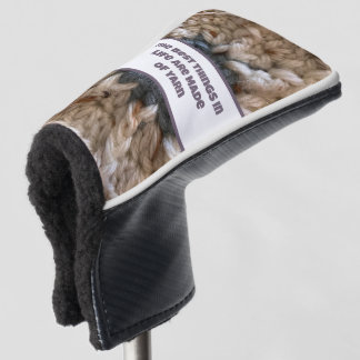 Beige Knitter Crochet Crafty Colourful Love Yarn Golf Head Cover