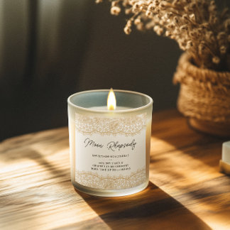 Beige Lace Candle Product Label