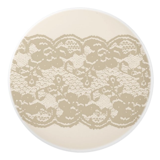 Beige lace ceramic knob (Front)