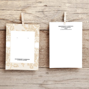Beige Lace Earring Display Business Card