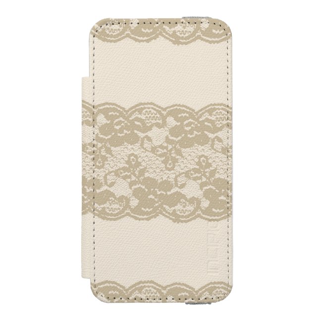 Beige lace incipio iPhone wallet case (Folio Front)