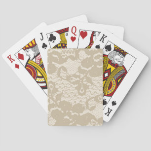 Beige lace playing cards