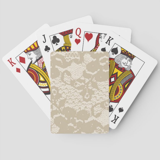 Beige lace playing cards (Back)