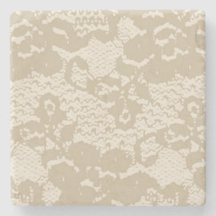 Beige lace stone coaster