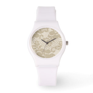 Beige lace watch