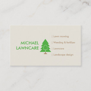 Beige LawnCare Landscape Grass Mowing Business Card