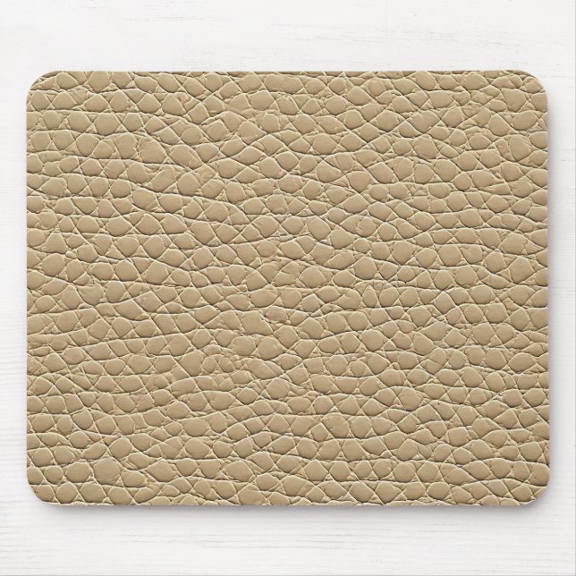 🤍 Beige Leather Desk Calm Modern Office 🤍 Mouse Mat (Front)