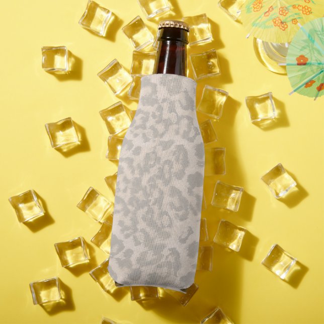 Beige leopard print . bottle cooler (In Situ Summer)
