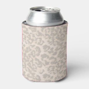 Beige leopard print . can cooler