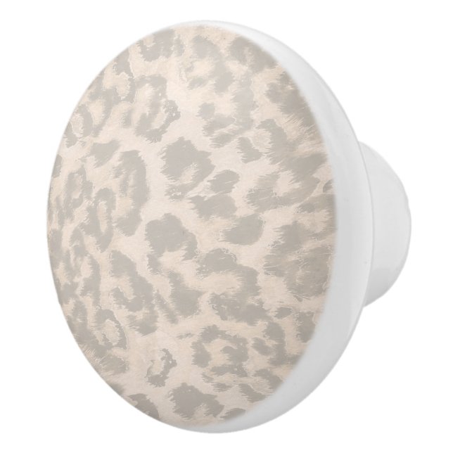 Beige leopard print .  ceramic knob (Right)