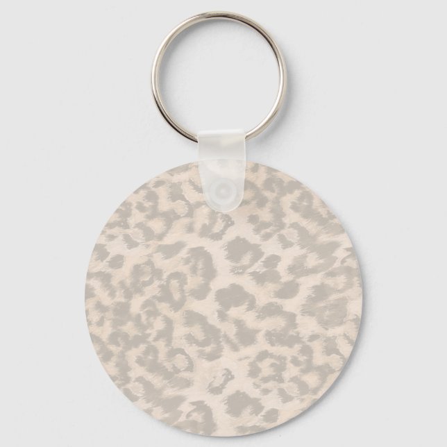 Beige leopard print. key ring (Front)