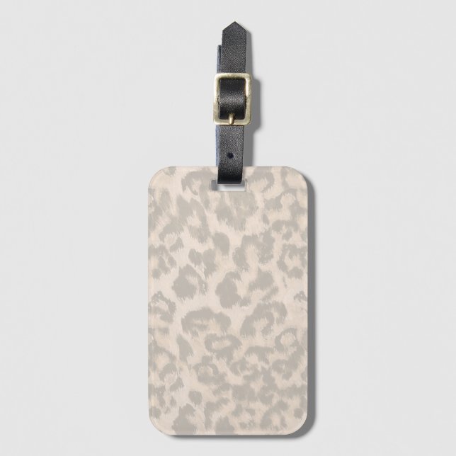 Beige leopard print. luggage tag (Front Vertical)