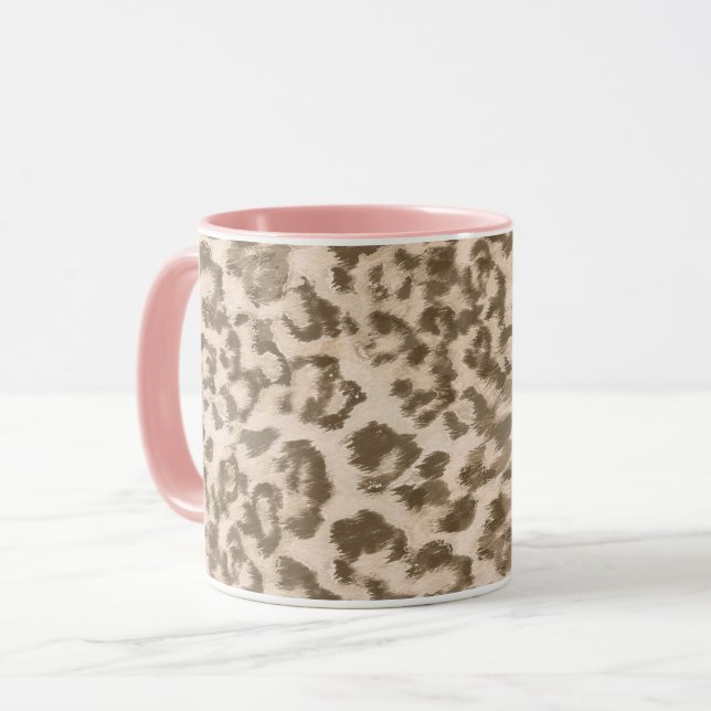 Beige leopard print . mug (Front Left)