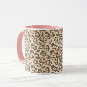 Beige leopard print mug