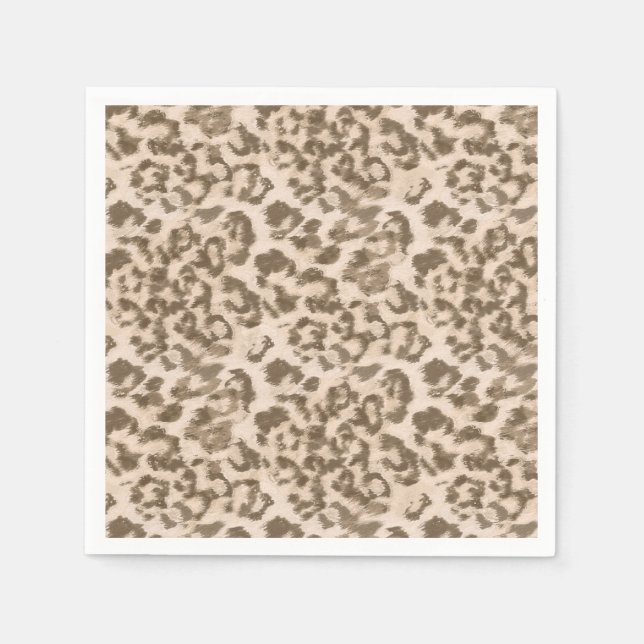 Beige leopard print . napkin (Front)