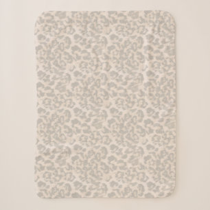 Beige leopard print . sherpa blanket