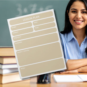 Beige Lesson Planner Pad
