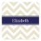 Beige Lg Chevron Navy Blue Name Monogram