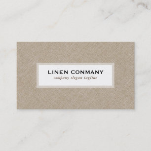 Beige Linen Burlap Texture White Background Business Card