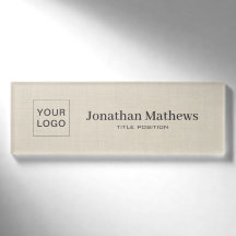 Beige Linen Creme Texture Custom Logo