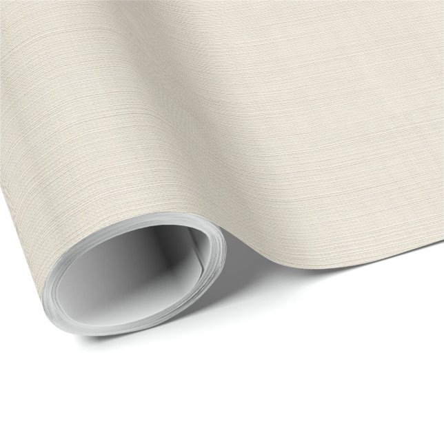 Beige Linen Creme Texture Simple Elegant Wrapping Paper (Roll Corner)