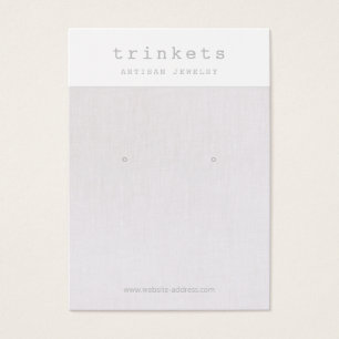 Beige Linen Earring Jewellery Display Card