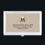 Beige Linen Monogrammed Business Card Holder<br><div class="desc">Elevate your professional image with this sophisticated beige business card case featuring a chic beige linen print design and elegant gold monogram. The durable and stylish case makes the perfect accessory for networking events or everyday use. Customise with your own monogram, name and text of your choice for a personalised...</div>