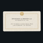 Beige Linen Texture & Gold Justice Logo<br><div class="desc">This light beige texture with gold tones justice logo and customisable text in grey. Simple minimalistic design.</div>