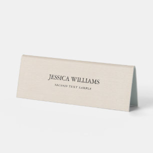 Beige linen texture simple black typography