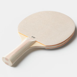 Beige linen texture simple black typography ping pong paddle